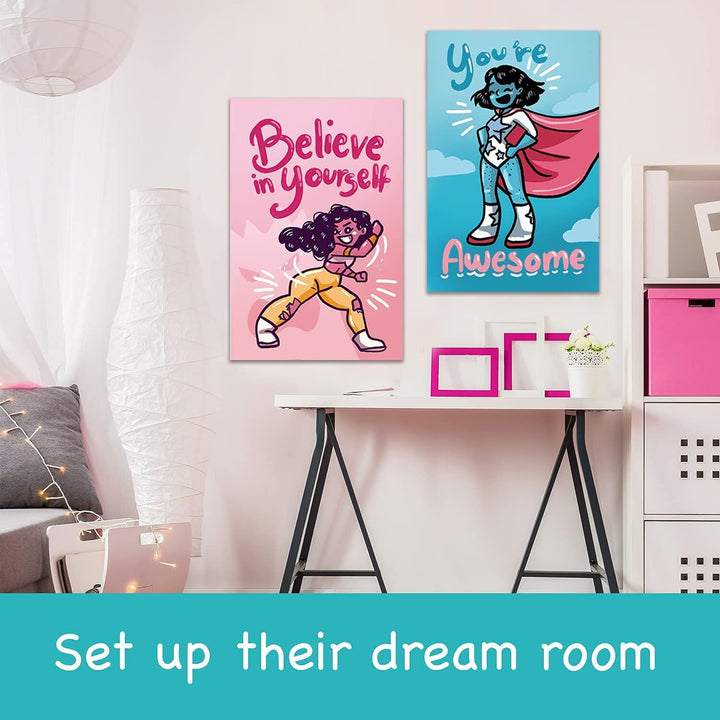 Motivational Black Girl Wall Posters - 11x17" (4 posters)