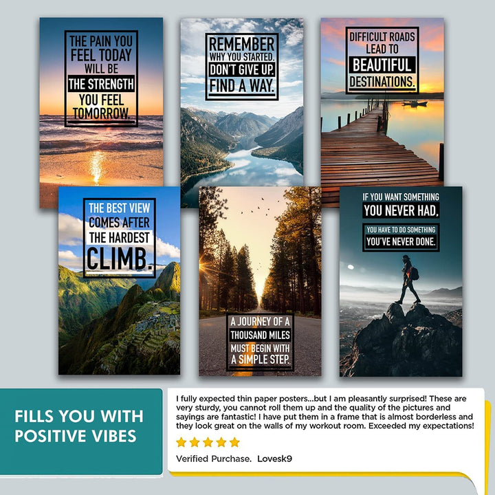 Motivational and Inspirational Wall Posters - 11x17" (6 posters)