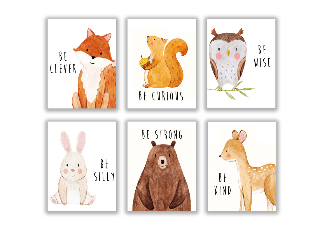 Woodland Nursery Baby Posters - 8x10" (6 posters)